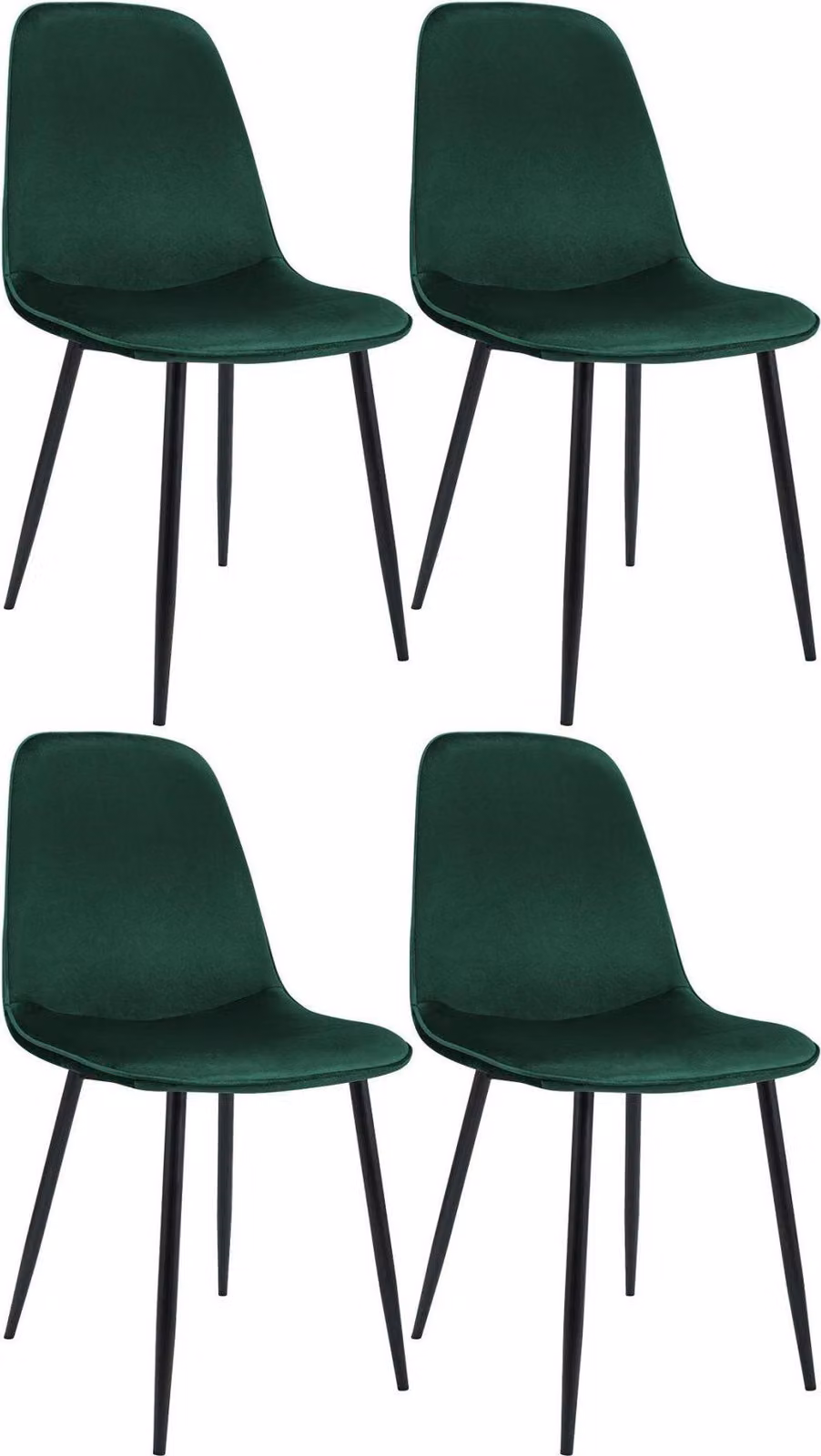 set di 4 sedie da pranzo in velluto - Sedie in velluto - Comfort e design - Portata fino a 150 kg