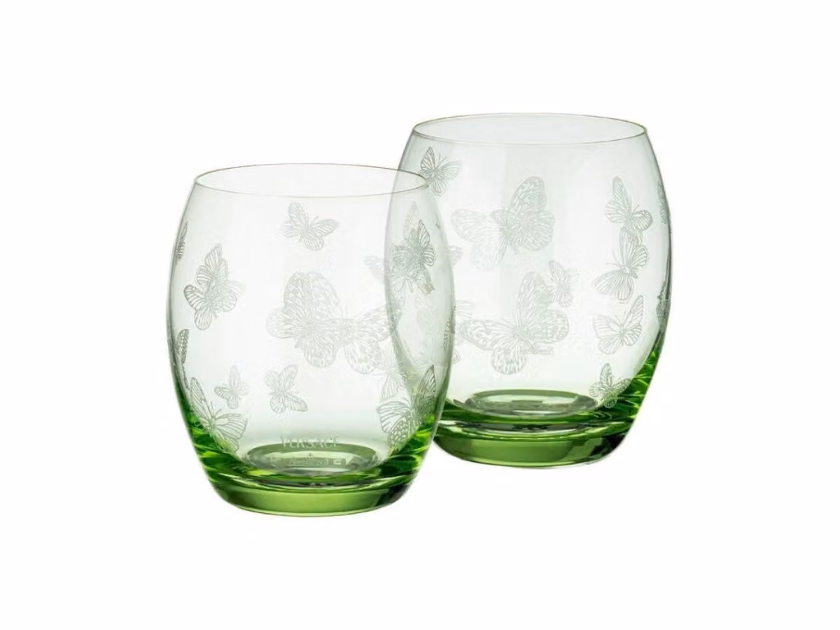 Le Jardin de Versace Bicchiere da Whisky - Set da 2 / Verde