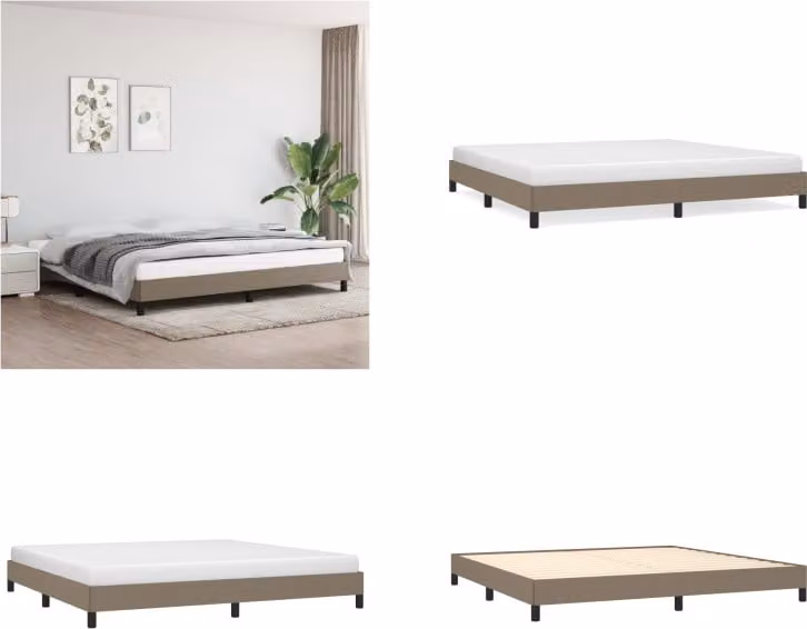 vidaXL Struttura letto taupe 200x200 cm in tessuto - Struttura letto - Cornici letto - Struttura letto - Letto