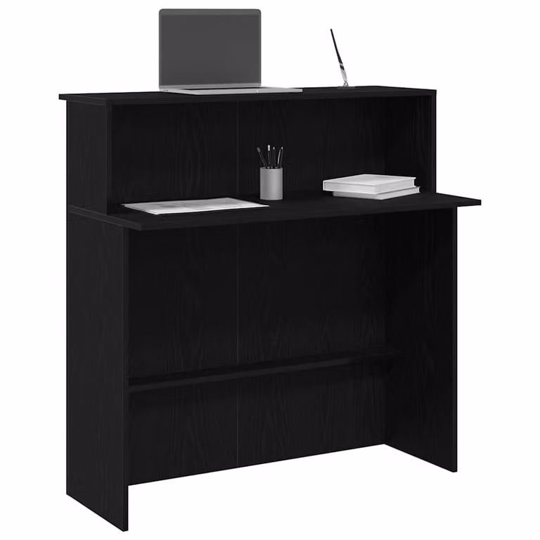 vidaXL Banco Reception Nero in Legno e MDF L: 100 cm, P: 50 cm, H: 103,5 cm