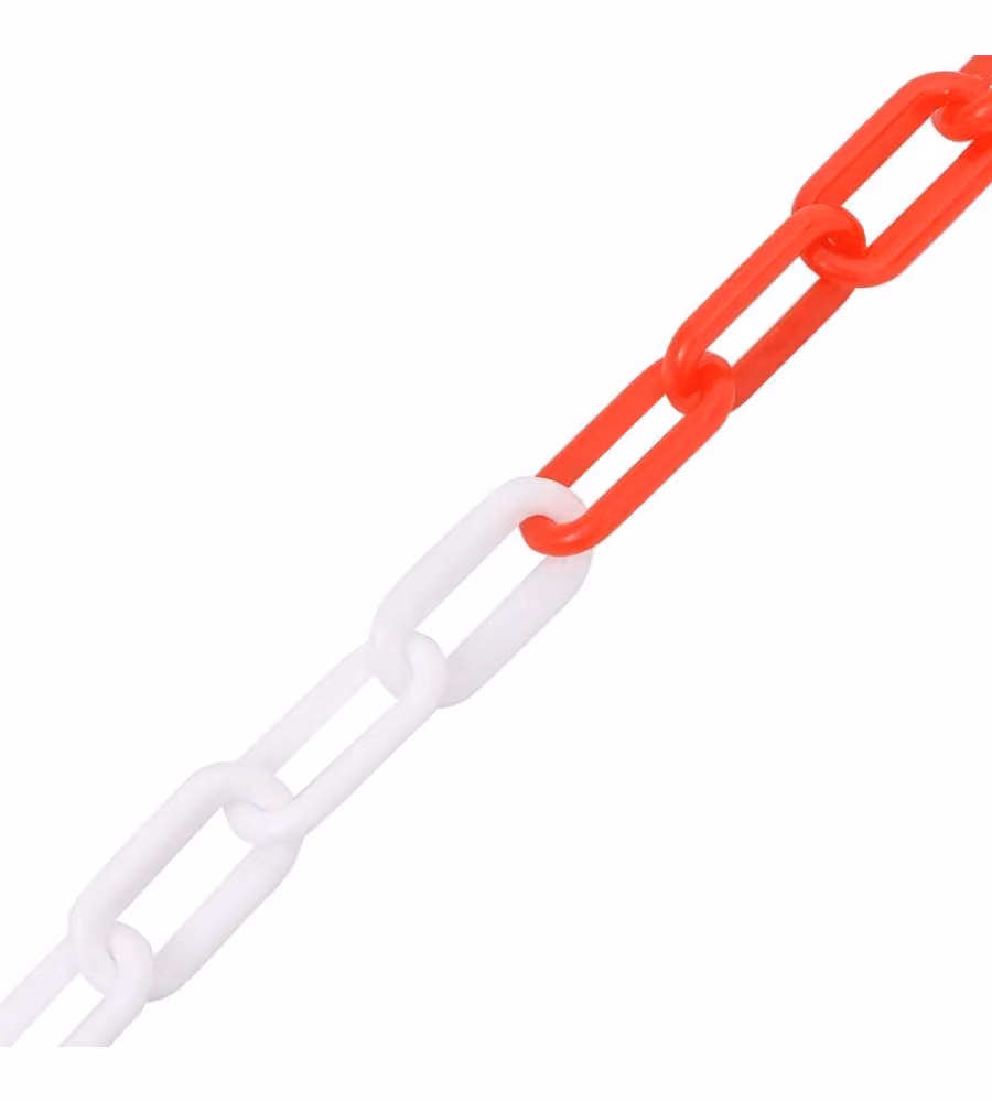 Catena Segnaletica Rossa e Bianca 100 m Ø4 mm in Plastica