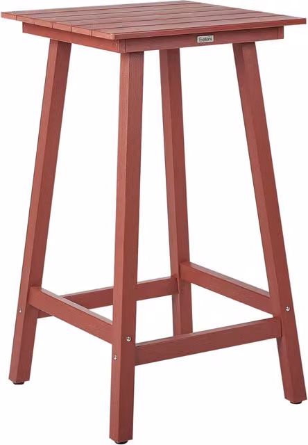 Tavolo da bar quadrato BELIANI rosso per giardino e terrazza con finitura opaca L/P: 60 x 60 cm, H: 103 cm