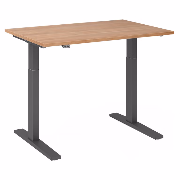 Scrivania regolabile in altezza XMKA | 2 motori | 120-180 cm | elettrica | noce, colore struttura:grafite, dimensioni piano d'appoggio:120 x 80 cm