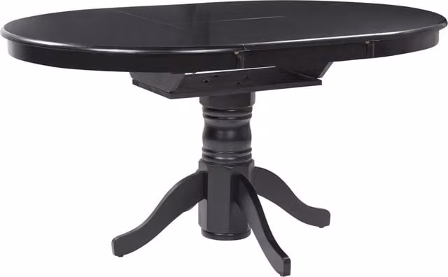 Tavolo da pranzo allungabile Beliani in legno con piedistallo nero, forma rotonda, L/P/H: 106 x 106 x 74 cm – 1