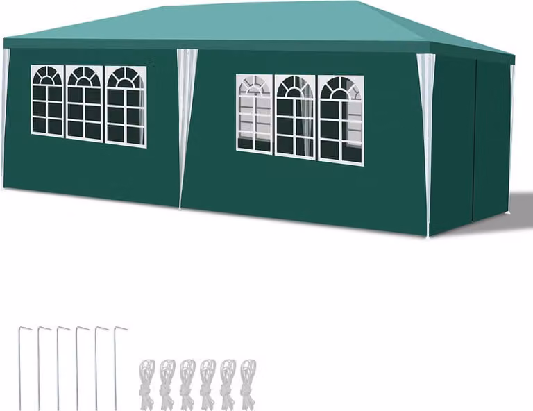 Jopassy Padiglione Campeggio Tenda robusta imbullonata per feste pratica 3x6m Verde