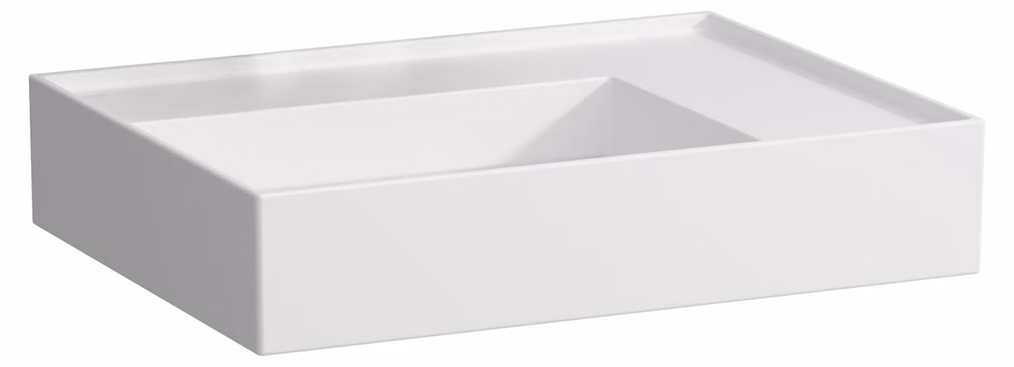 LAUFEN Kartell lavabo, sans trou pour robinet, sans trop-plein, tablette à droite, 600x460mm, H8103347571121, H8103347571121