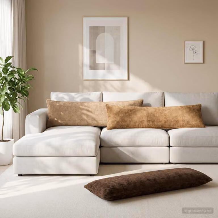 Set di 2 federe vidaXL HOUTEN in ecopelliccia color tortora, L 145 cm x P 40 cm