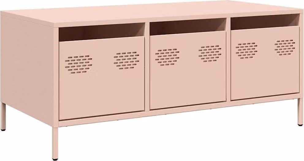 Tavolino Rosa 101,5x50x43,5 cm in Acciaio Laminato a Freddo