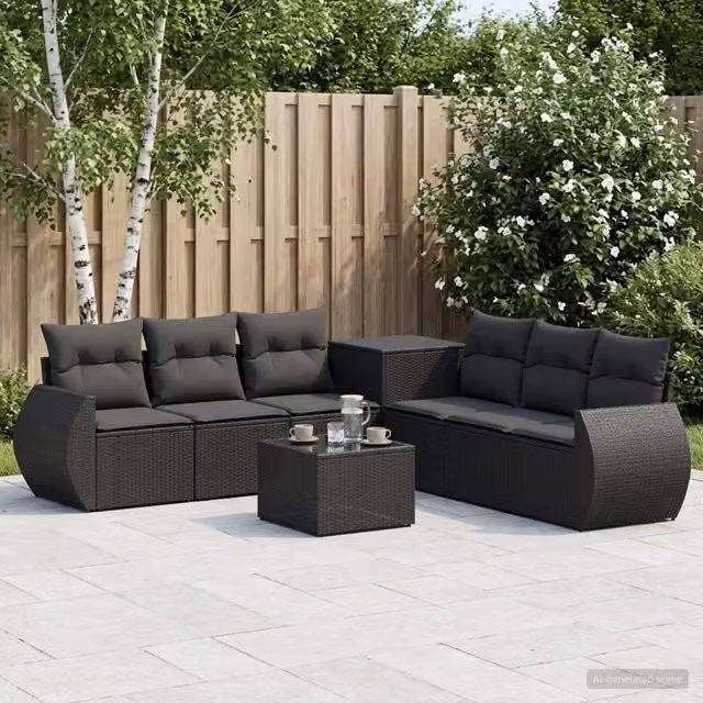 Set di divani 8 pz Nero 55 x 55 x 37 cm 3448422