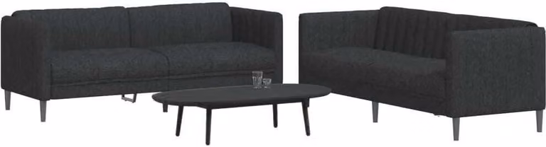 Maison Exclusive - Set divano a 2 posti in tessuto nero