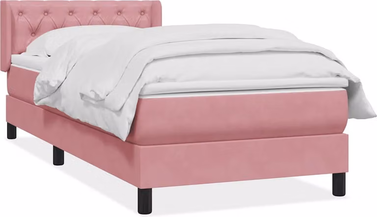 Maison Exclusive - Giroletto a Molle con Materasso Rosa 80x220 cm Velluto