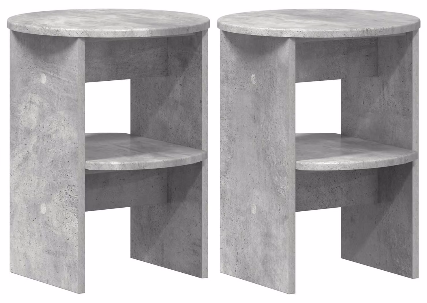 Mobile laterale 2 pcs Grigio Cemento Ø40 x 50 cm