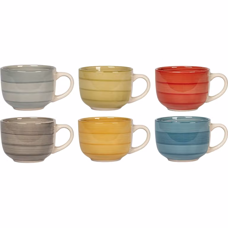Set di 2 tazze multicolor Tipika in stoneware Gusto Casa, capacità 480 ml