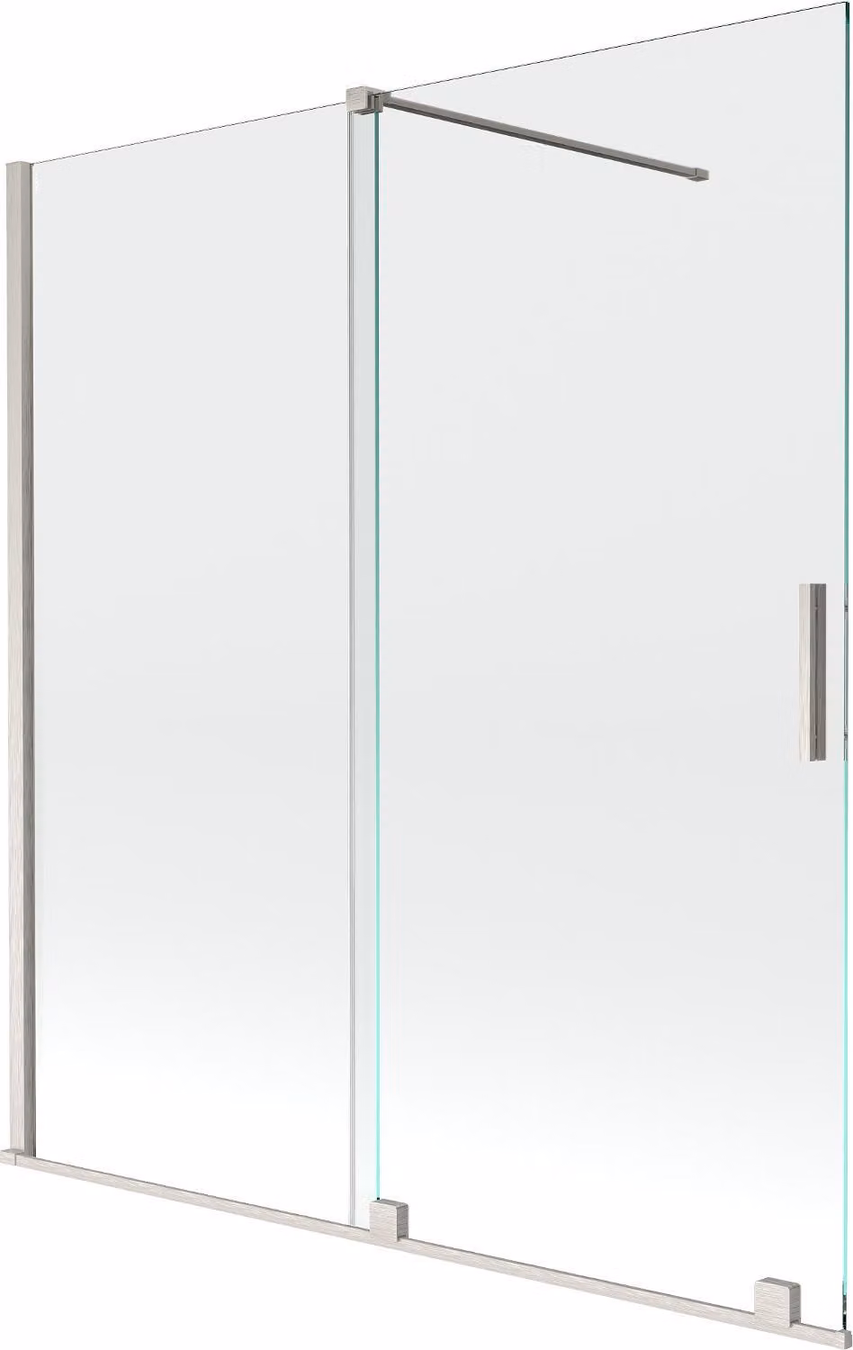 Mexen Velar paratia vasca da bagno scorrevole a 2 ante 150 x 150 cm, trasparente, nichel spazzolato - 896-150-000-01-97