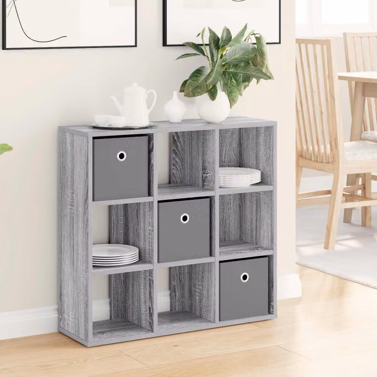 Credenza moderna vidaXL in MDF Grigio Sonoma L: 73,5 cm, P: 24 cm, H: 69,5 cm