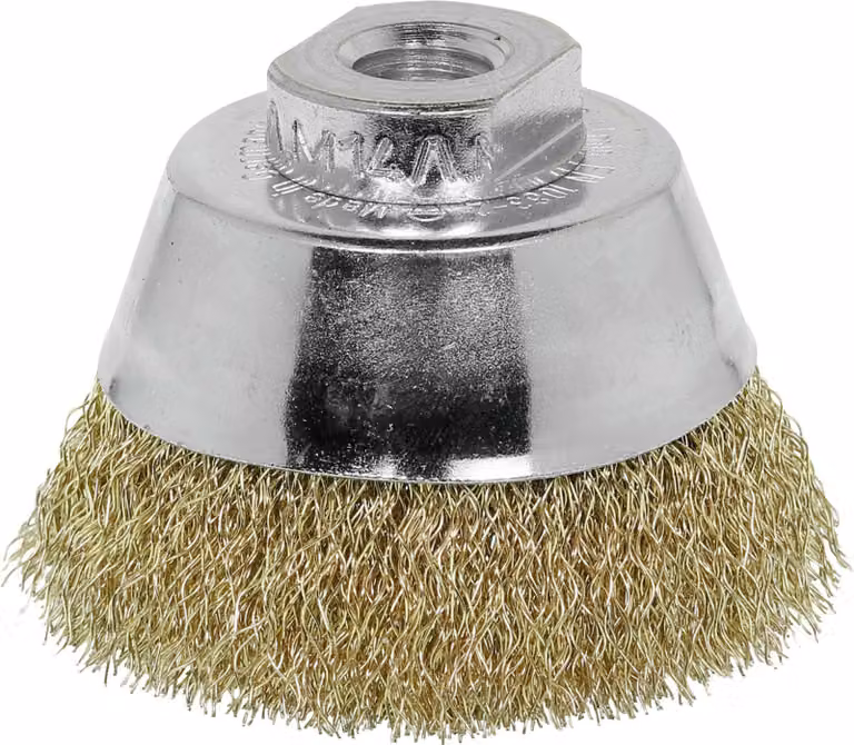 Lessmann Spazzola a tazza Filo di acciaio, ottonato 0,30 mm, ⌀ spazzola 60 mm