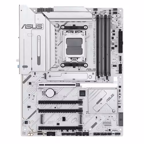 ASUS X870 MAX GAMING WIFI7 W, Scheda Madre AMD ATX, Slot DDR5, Bianca