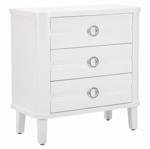 Mauro Ferretti Comò Shine, 3 cassetti, Legno di Abete, Bianco, 81x40x84 cm