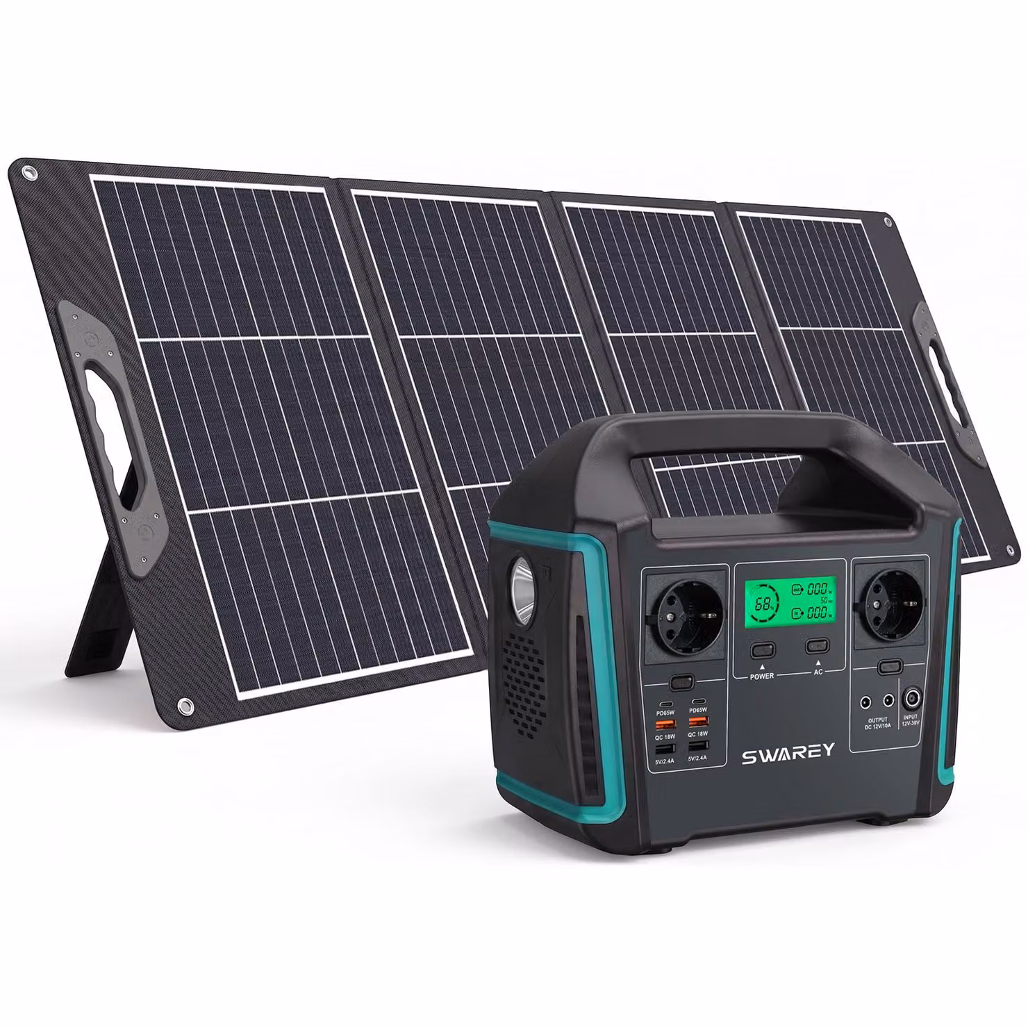Banca di potenza Swarey S1000 1000W 201600Mah Stazione solare Type-C+200W Pannello solare