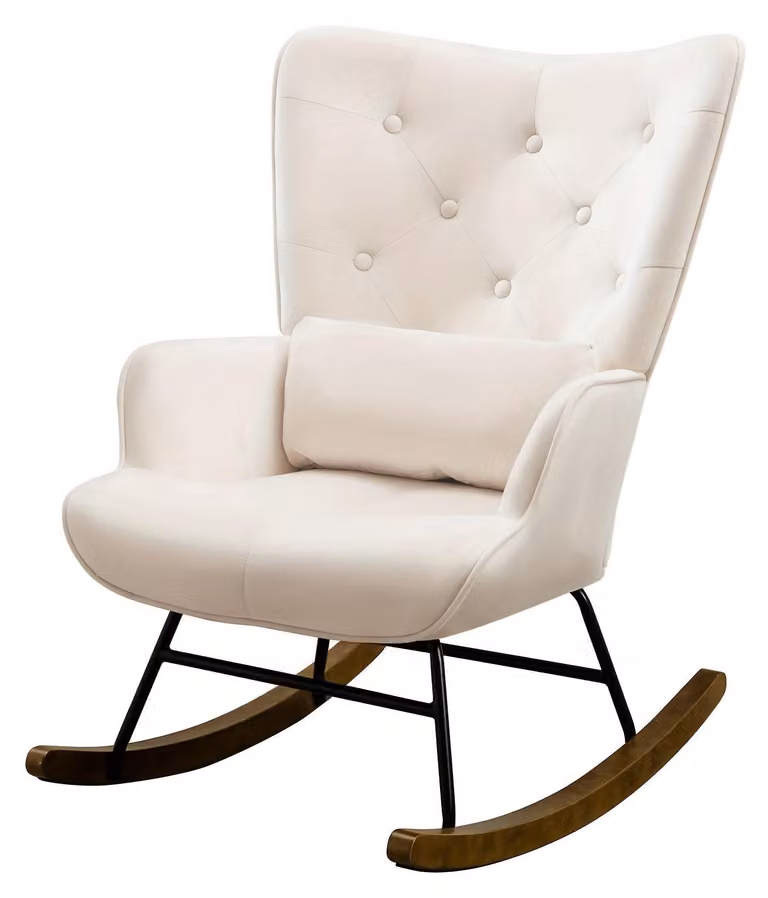 Poltrona a dondolo - Poltrona - Poltrona relax - Poltrona a dondolo - Design scandinavo - Rivestimento in velluto
