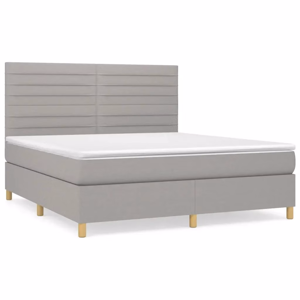 Letto Ibrido con Giroletto a Molle e Materasso vidaXL Grigio Chiaro e Bianco L/P/H: 160 x 200 x 128 cm – 2
