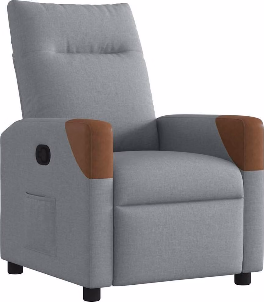Poltrona Reclinabile in Tessuto Grigio Chiaro