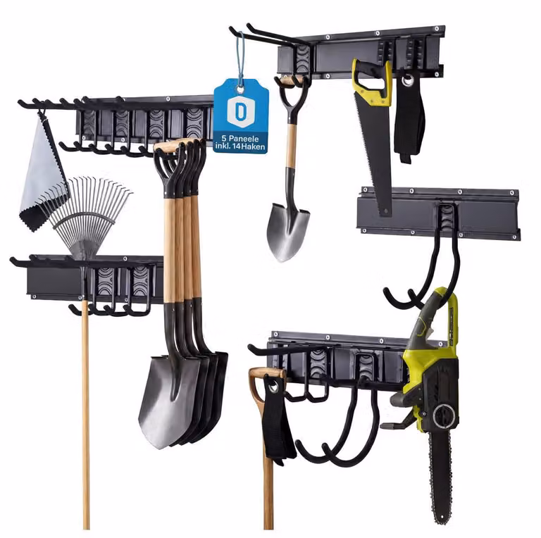 Dönges Supporto a parete Garage 5 pannelli da 40 cm incl. 14 ganci a parete JD152560