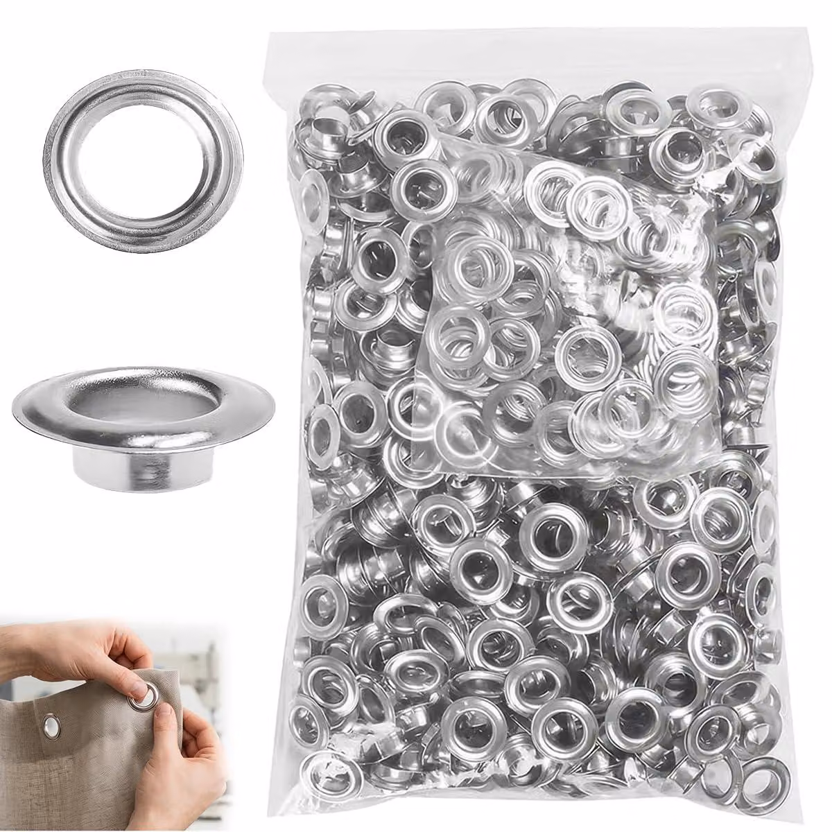 600 bulloni con rondelle, 10 mm, color argento