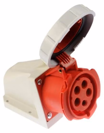 Prese di corrente fissa, 32A, 5 poli, 400V, colore rosso, grado di protezione IP67 /senza guarnizione per cavo/, modello 1252-6