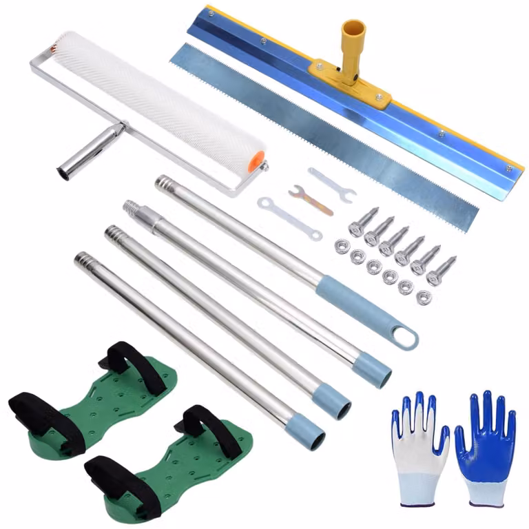 Kit di strumenti per la verniciatura del pavimento, completo di rulli per la verniciatura e asta telescopica regolabile