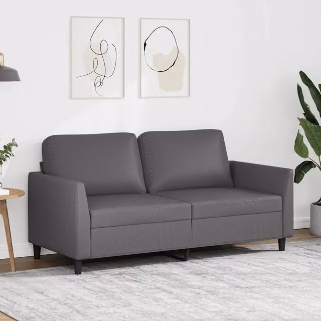 Divano a 2 Posti Grigio 140 cm in Similpelle 359335