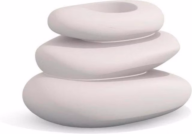 Vaso Eden Pot in resina bianco moderno TEKCNOPLAST H: 75 cm, L: 62 cm