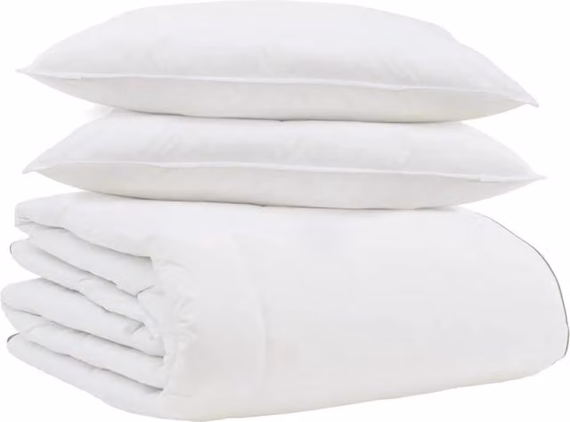 Set Piumone Invernale Bianco con 3 Cuscini in Cotone e Piuma d'Anatra DESIGN IN