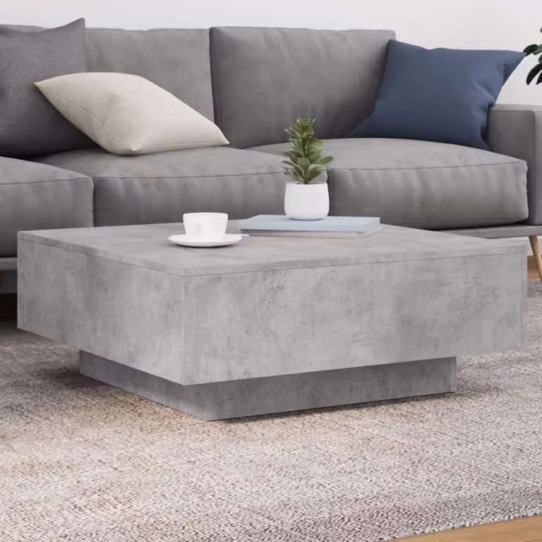 vidaXL Tavolino da salotto moderno in legno composito grigio, L 80 x P 80 x H 31 cm