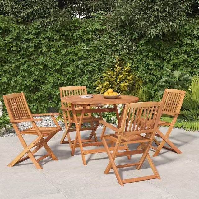 Set da Pranzo per Giardino 5 pz in Legno Massello di Acacia 3152897