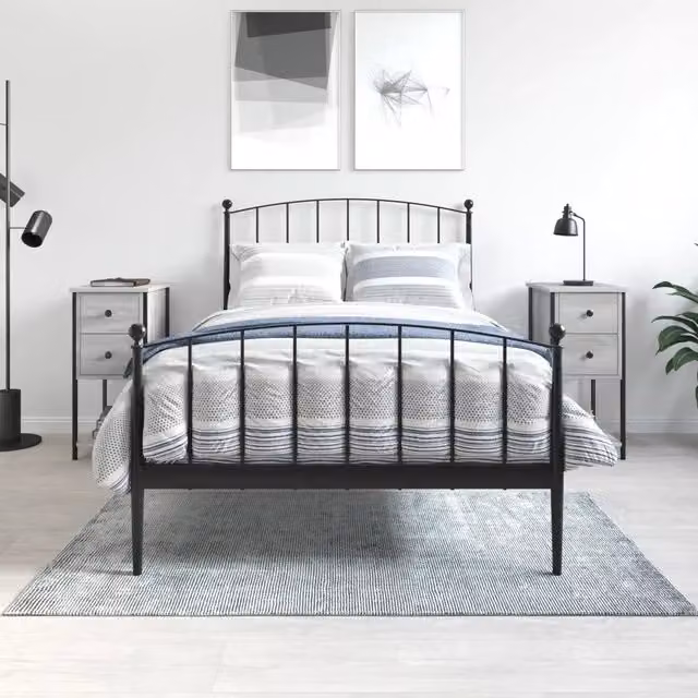 Set di 2 comodini sospesi vidaXL in legno e metallo colore grigio