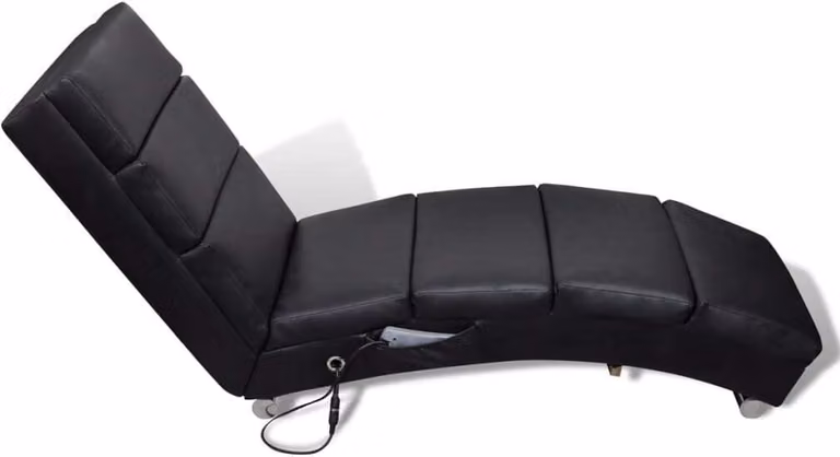 vidaXL Chaise longue da massaggio in Pelle finta nera