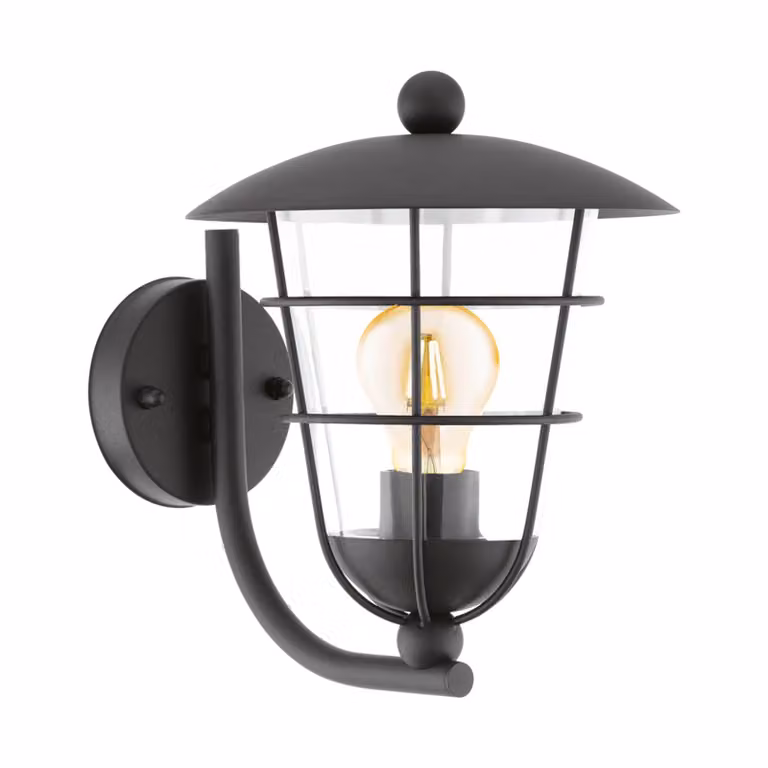 EGLO Pulfero, lampada da parete per esterni, nero