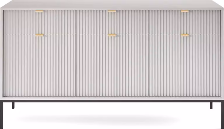 Comodino, colore grigio, dimensioni 154 x 83 x 39 cm