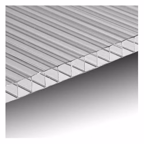 SET DI 5 LASTRE policarbonato alveolare spessore 4 mm 100 x 100 cm Trasparente