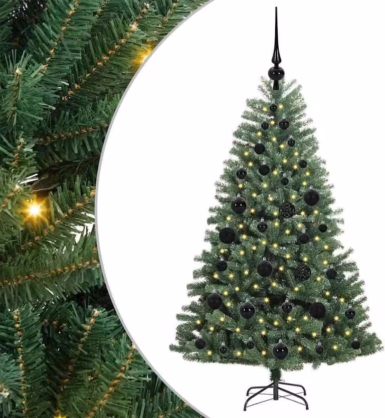 Albero di Natale Artificiale con Rami Pieghevoli Verde 120 cm