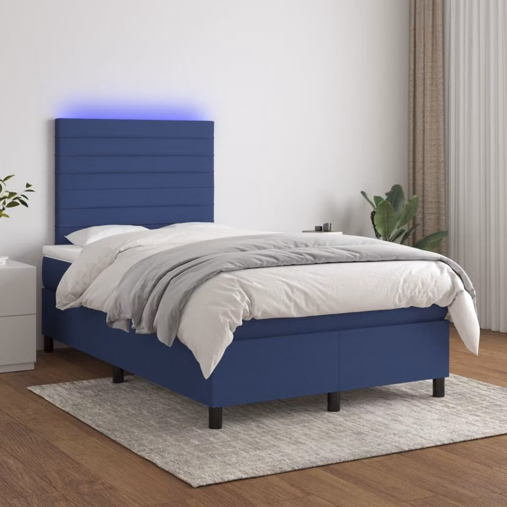 Maison Exclusive - Letto a Molle con Materasso e LED Blu 120x200cm in Tessuto