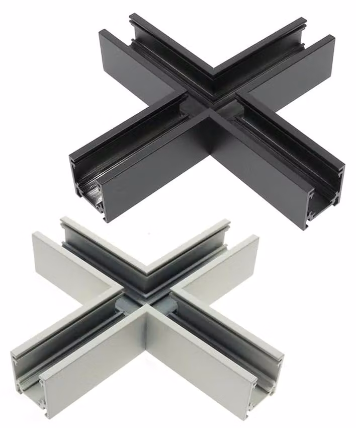 Connettore X per binario magnetico, serie 16 mm, bianco