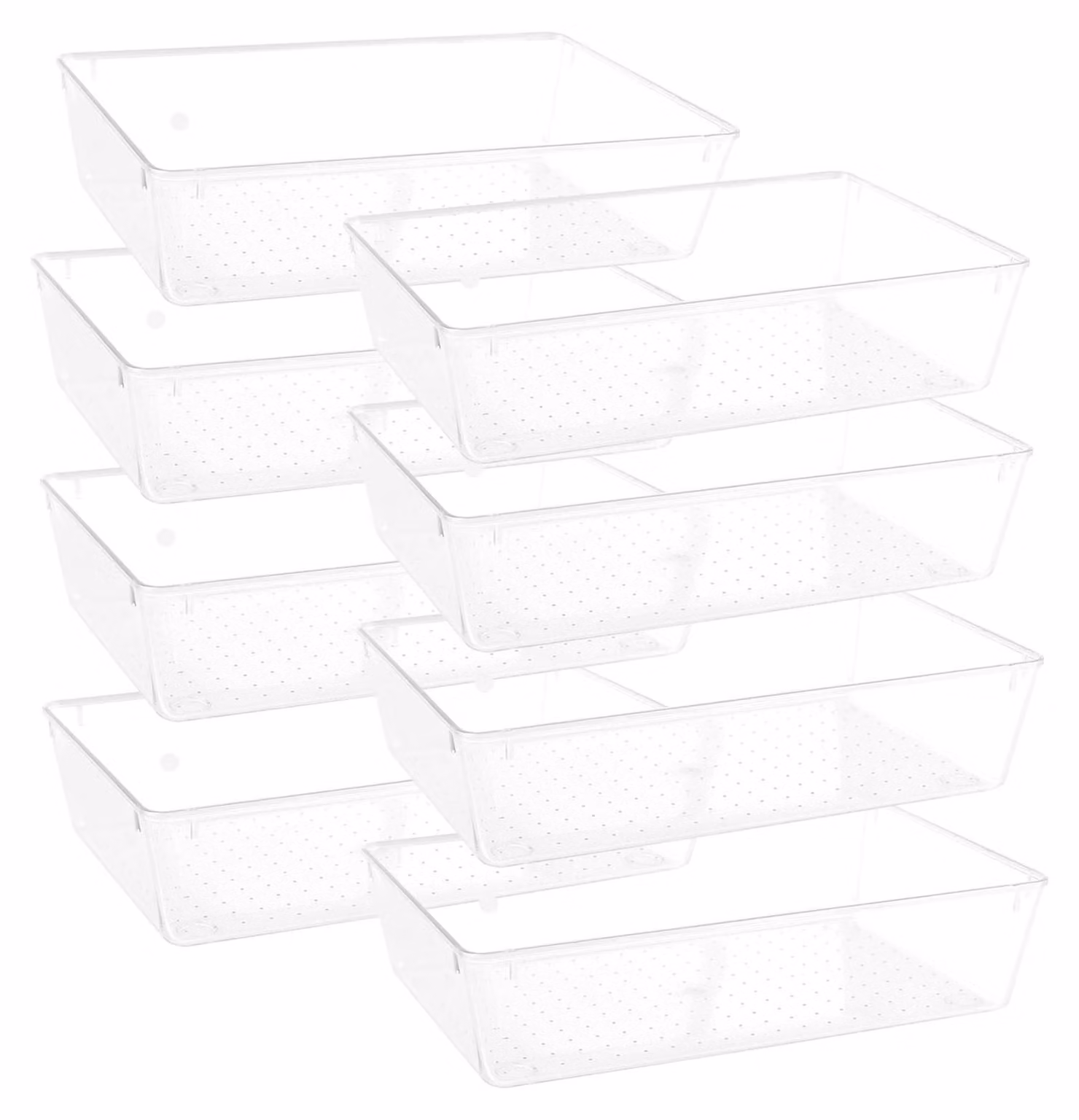 Omgoods - 8 organizer trasparenti per cassetti, ideali per cucina e bagno