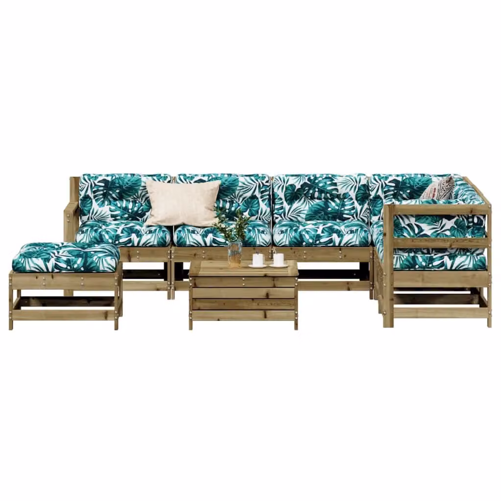 Maison Exclusive - Set da giardino da 8 pezzi con cuscini, in legno di pino trattato