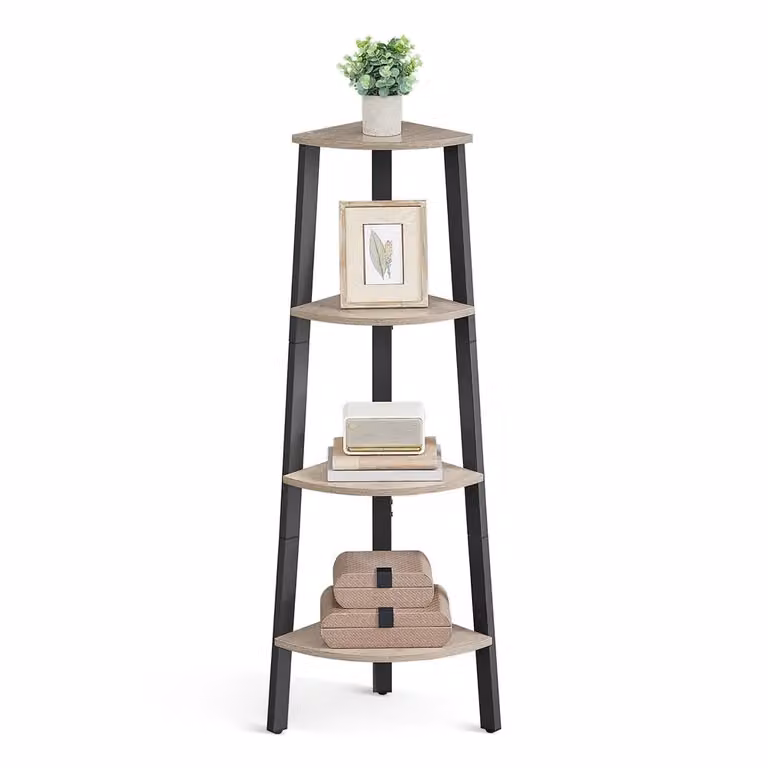 Scaffale ad Angolo Vintage, Greige + Nero