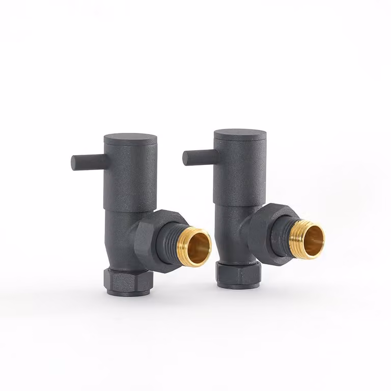 Coppia di Valvole a Squadra Minimaliste Antracite Manuali - Hudson Reed
