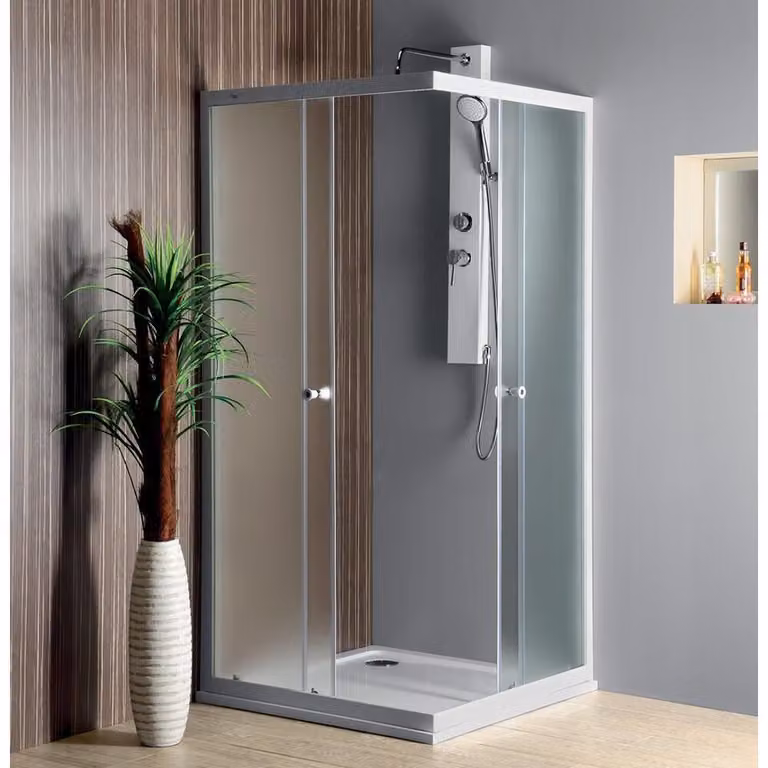 Cabine doccia Aqualine - Cabina doccia quadrata, 800x800 mm, vetro satinato Brick BTQ800