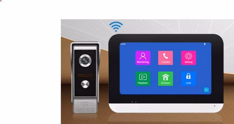 Campanello intelligente da 7" con monitor PST-DB10 - Tuya, WiFi/PoE, 1080p, visione notturna, sblocco a distanza