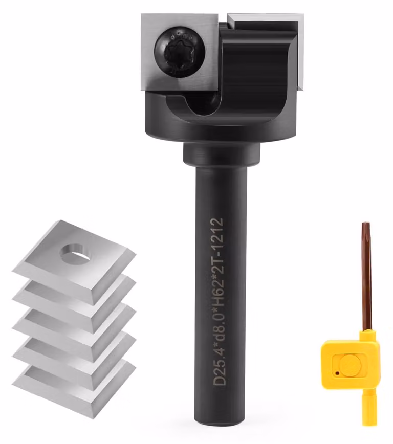 Fresatrice a valvole da 8 mm, con attacco da 25,4 mm e diametro di taglio di 25,4 mm, dotata di 5 inserti intercambiabili per fresatura